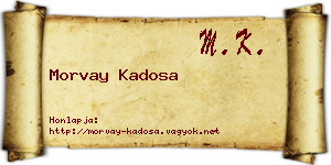 Morvay Kadosa névjegykártya